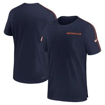 T-shirt Nike bleu marine Denver Broncos 2024 Sideline Coach UV Performance pour homme