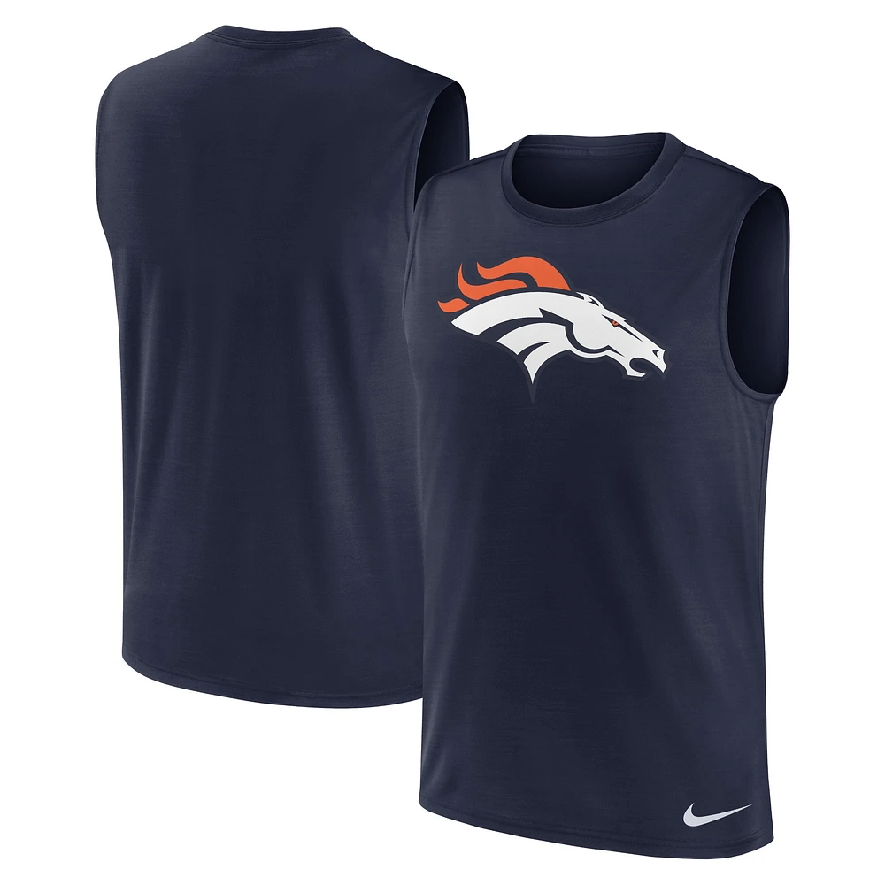 Débardeur Nike bleu marine Denver Broncos Blitz Legend Muscle Perform pour homme