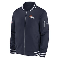 Men's Nike  Navy Denver Broncos Coach Full-Zip Bomber Jacket