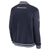 Men's Nike  Navy Denver Broncos Coach Full-Zip Bomber Jacket