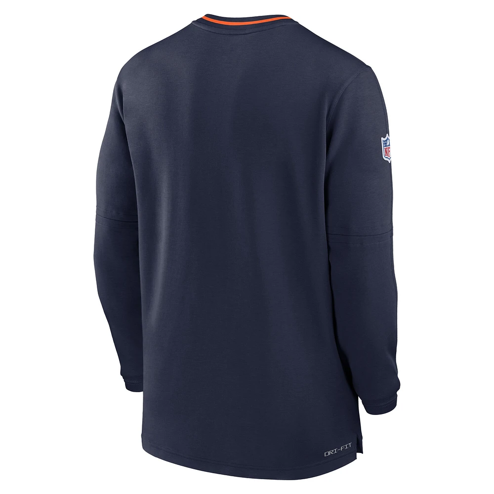 Men's Nike Navy Denver Broncos Coach Half-Zip Sweatshirt