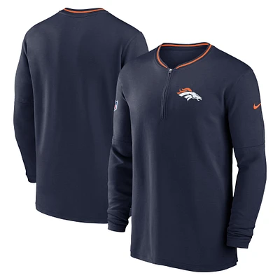 Men's Nike Navy Denver Broncos Coach Half-Zip Sweatshirt