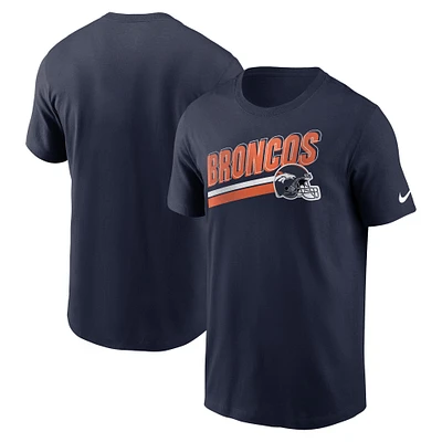 T-shirt Nike Denver Broncos Essential Blitz Lockup pour homme - Bleu marine