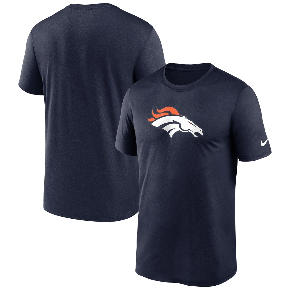 T-shirt de performance Nike Denver Broncos Legend Logo pour homme, bleu marine