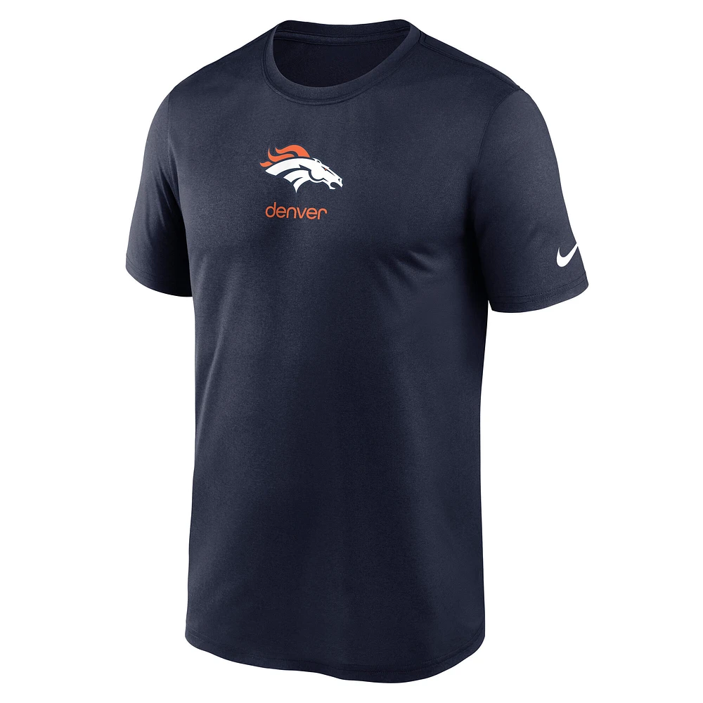 Men's Nike Navy Denver Broncos Legend Sign Performance T-Shirt