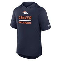 Men's Nike Navy Denver Broncos Lockup Tri-Blend Hoodie T-Shirt