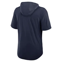 Men's Nike Navy Denver Broncos Lockup Tri-Blend Hoodie T-Shirt