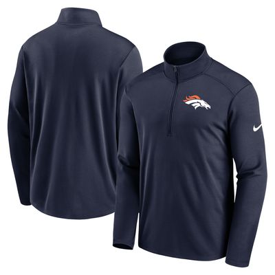 Men's Nike Navy Denver Broncos Logo Pacer Performance Half-Zip Jacket