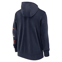 Men's Nike Navy Denver Broncos Primetime Club Full-Zip Hoodie