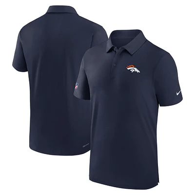 Polo de performance Nike pour hommes, Denver Broncos Sideline Coaches, bleu marine