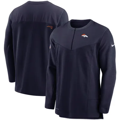 Men's Nike Orange/Navy Chicago Bears Sideline Coaches Half-Zip Short Sleeve  Jacket