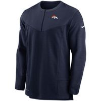 Men's Nike Navy Denver Broncos Sideline Half-Zip UV Performance Jacket