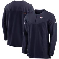 Men's Nike Navy Denver Broncos Sideline Half-Zip UV Performance Jacket