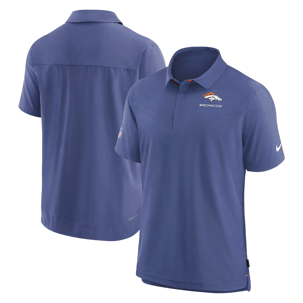 Men's Nike Navy Denver Broncos Sideline Lockup Performance Polo