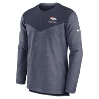 Men's Nike Navy Denver Broncos Sideline Lockup Performance Quarter-Zip Top