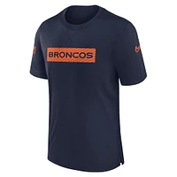 T-shirt Nike bleu marine Denver Broncos Sideline Player Performance pour homme