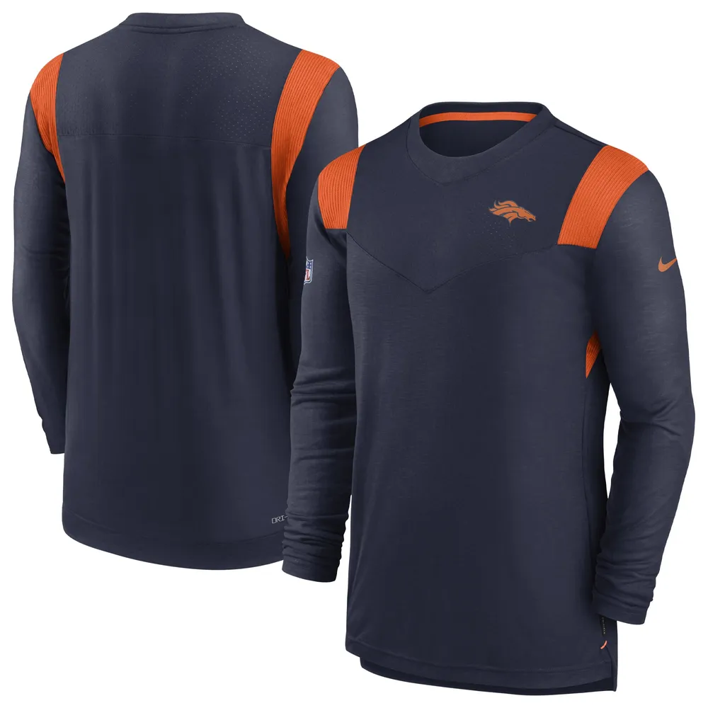 Men's Nike Navy Denver Broncos Sideline Velocity Athletic Stack Performance T-Shirt Size: Medium