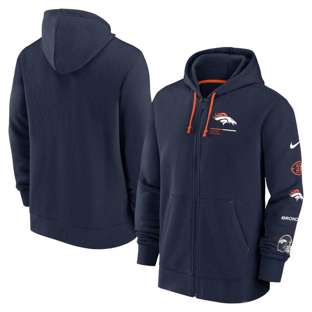 Nike Men's Nike Navy Denver Broncos Surrey Full-Zip Hoodie