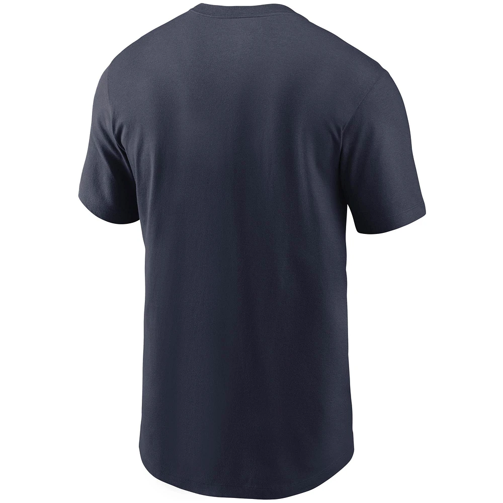 T-shirt Nike bleu marine avec logo de l'équipe des Denver Broncos pour hommes