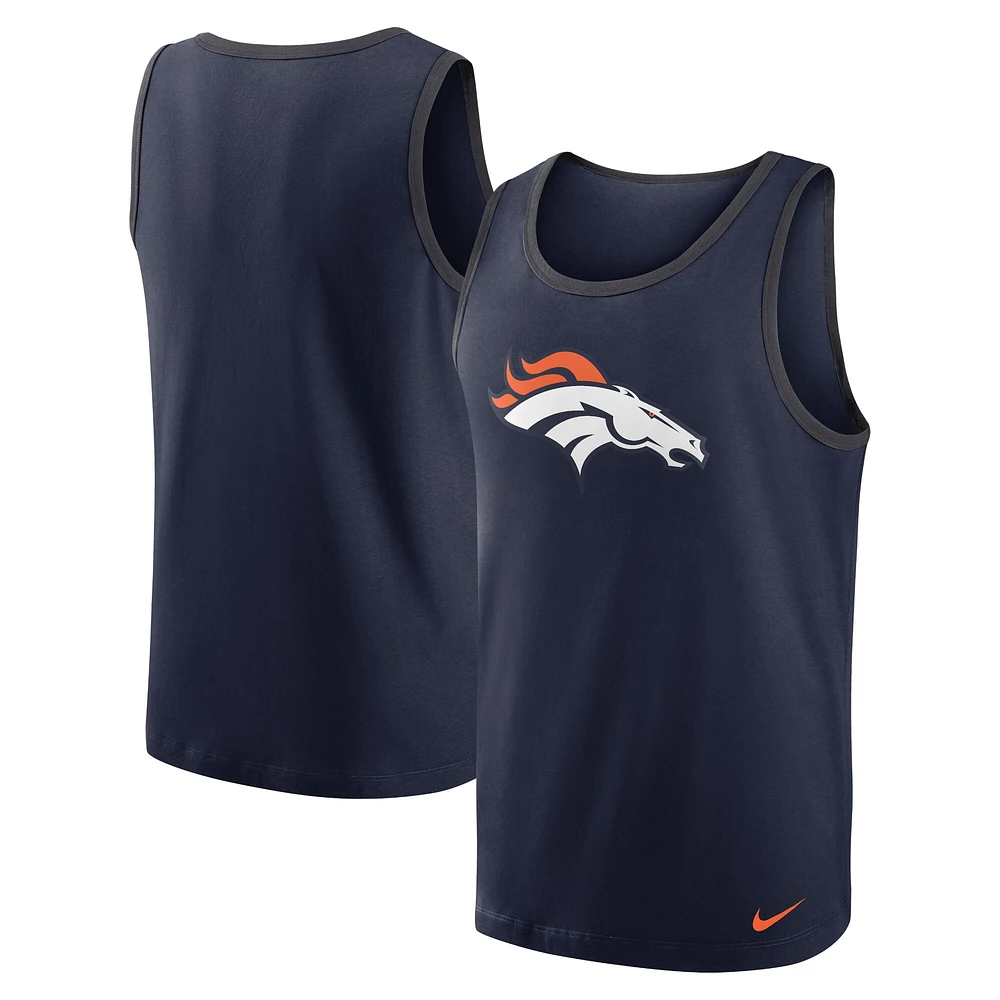 Débardeur Nike Denver Broncos Tri-Blend pour homme - Bleu marine