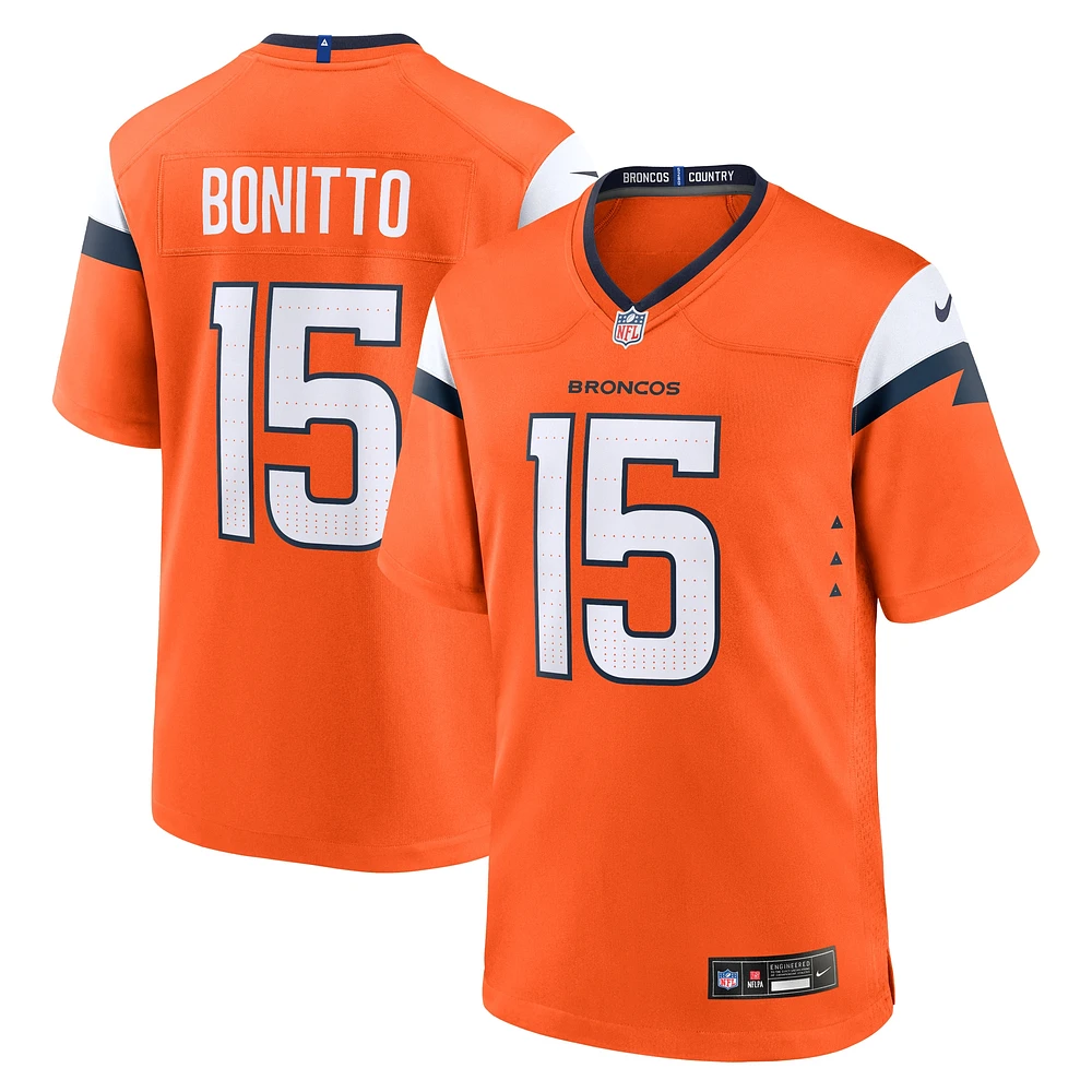 Maillot de match Nike Nik Bonitto orange Denver Broncos pour homme