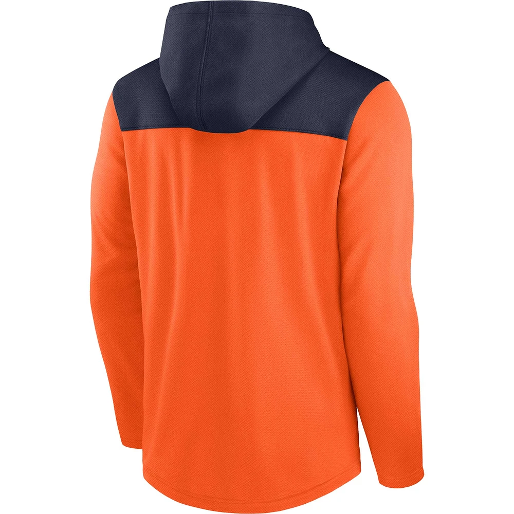 Sweat à capuche Nike Denver Broncos Athletic Lockup pour homme, orange/bleu marine