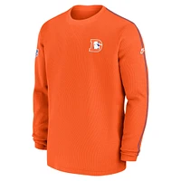 Haut à manches longues Nike orange Denver Broncos Alternate Logo Coach pour homme