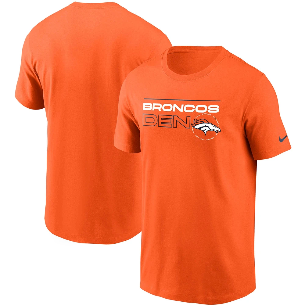 Men's Nike Orange Denver Broncos Broadcast Essential T-Shirt