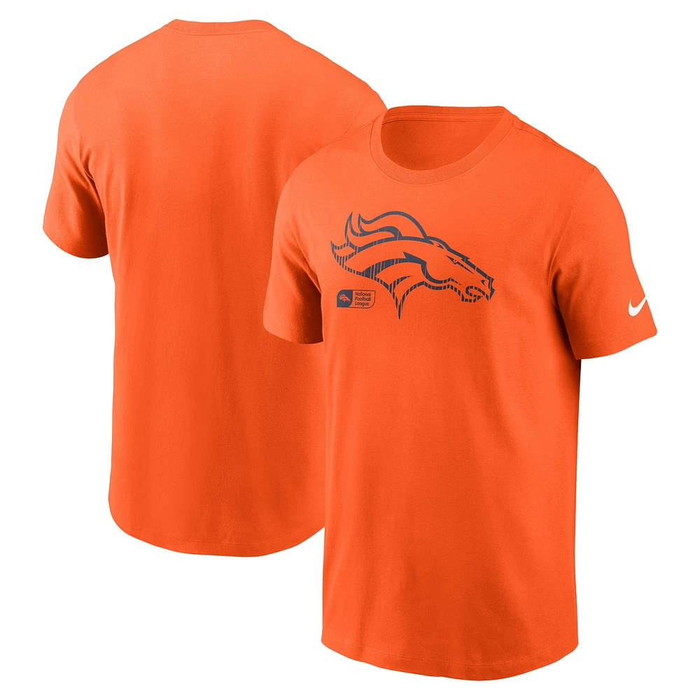 T-shirt essentiel Nike orange Denver Broncos délavé pour homme