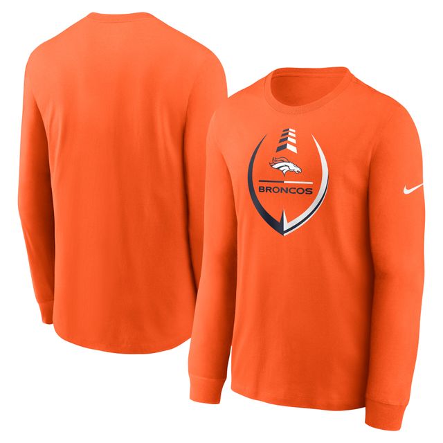 T-shirt de performance à manches longues Nike Denver Broncos Icon Legend orange pour homme