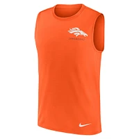 Men's Nike Orange Denver Broncos Large Logo Peformance Muscle Tank Top