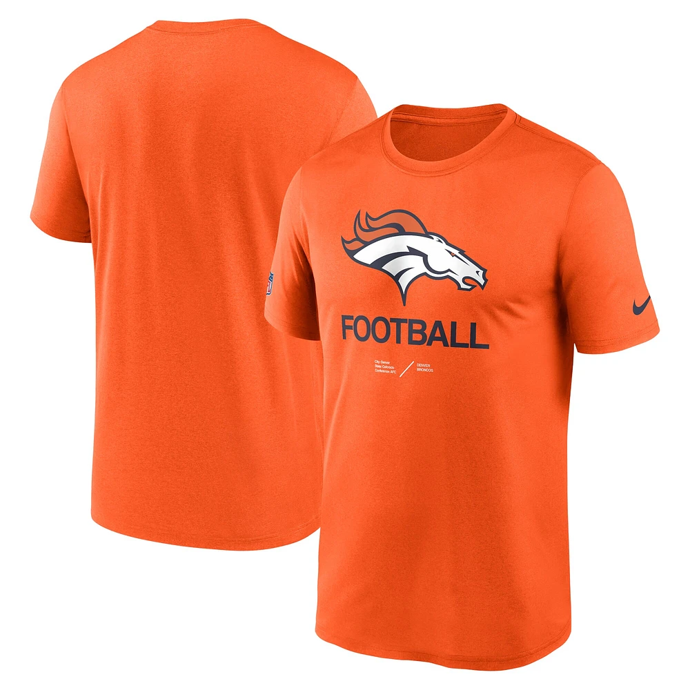 NUT BRONC ORNGE NIKE INFOGRAPHIE POUR HOMMES T-SHIRT À MANCHES COURTES DRI-FIT TEE TEEMENSCR