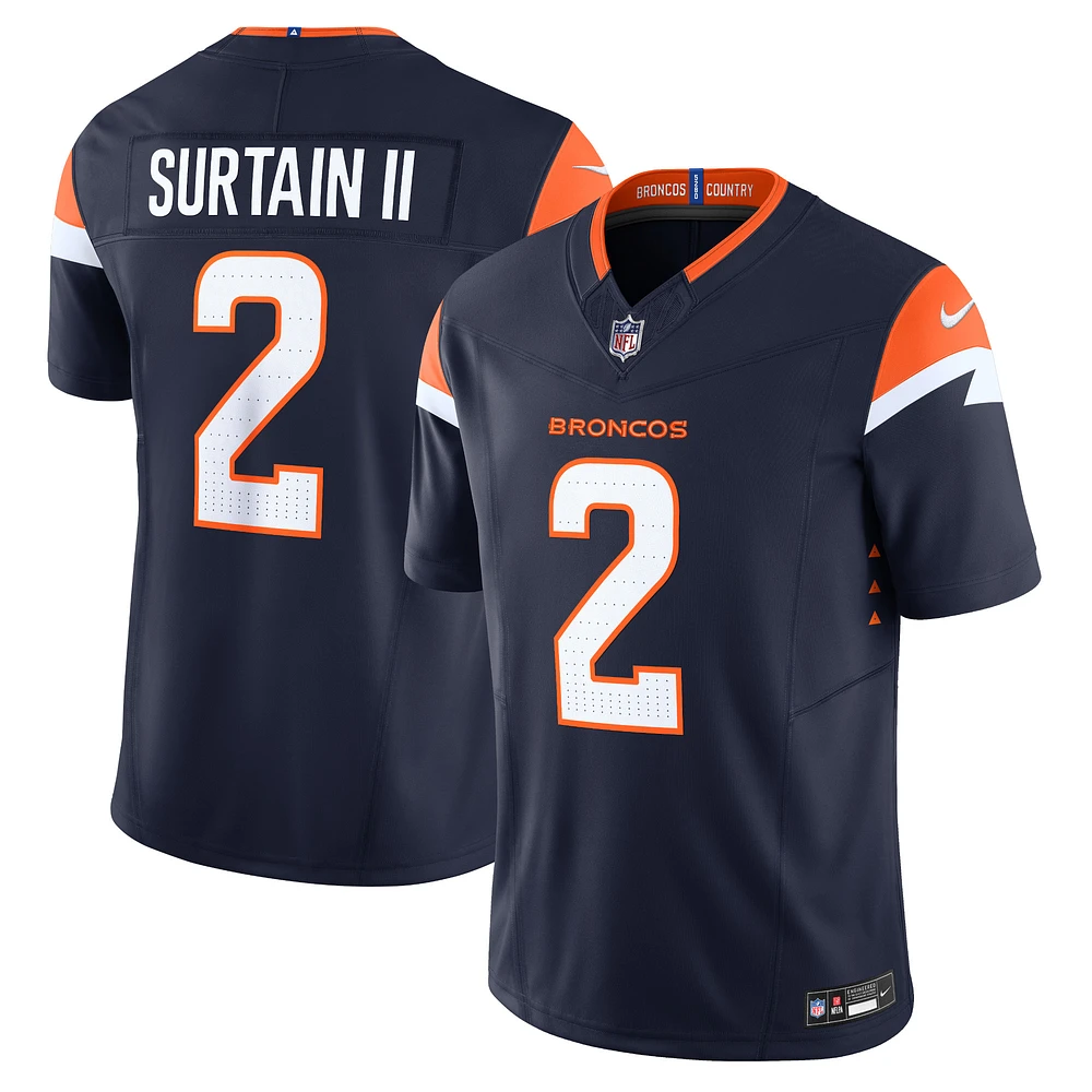 Men's Nike Patrick Surtain II Navy Denver Broncos Mile High Collection Vapor F.U.S.E. Limited Jersey