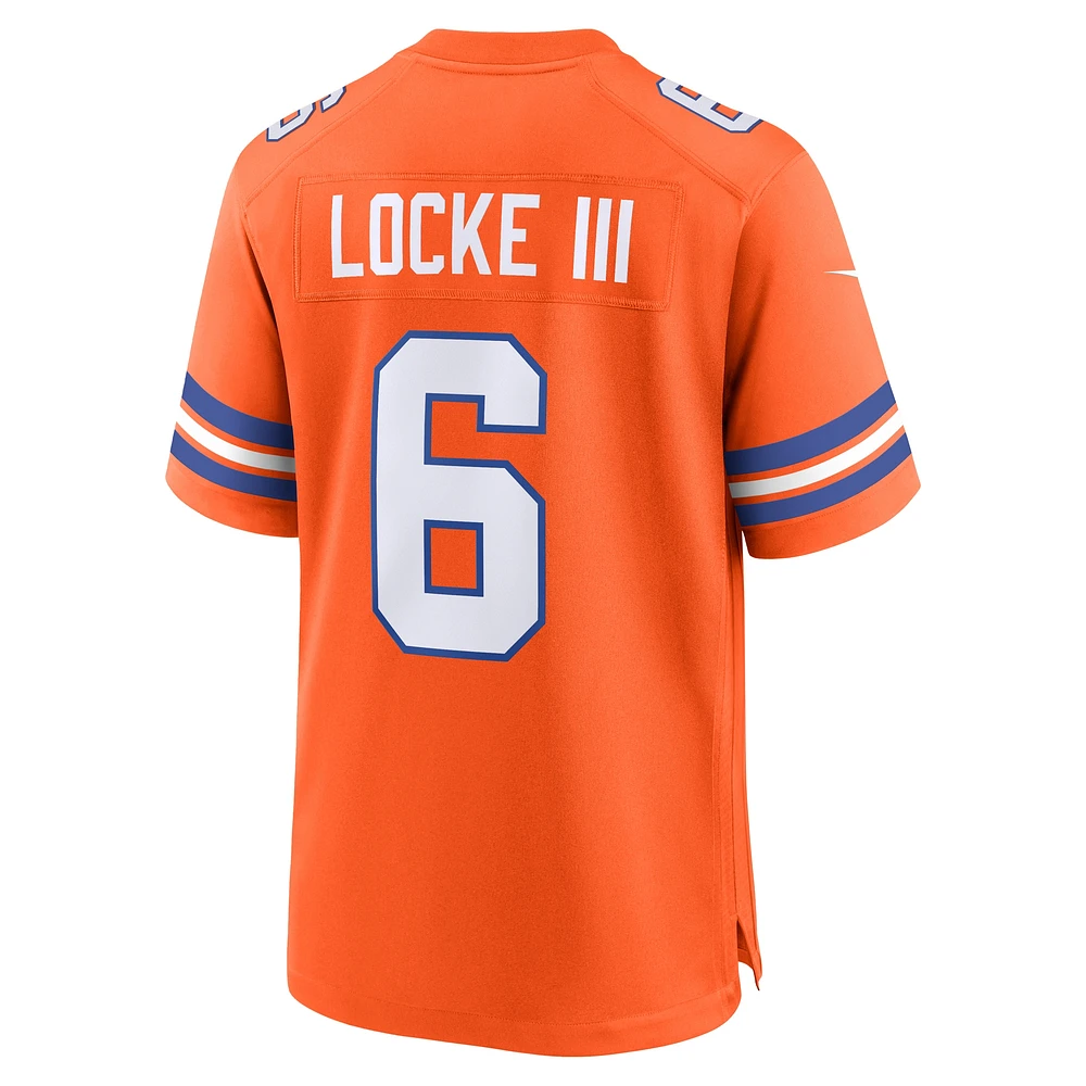 Maillot Nike P.J. Locke III Orange Denver Broncos Mile High Collection 1977 Throwback Player Game pour homme