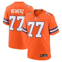 Maillot de jeu rétro Nike Quinn Meinerz Orange Denver Broncos Mile High Collection 1977 pour homme