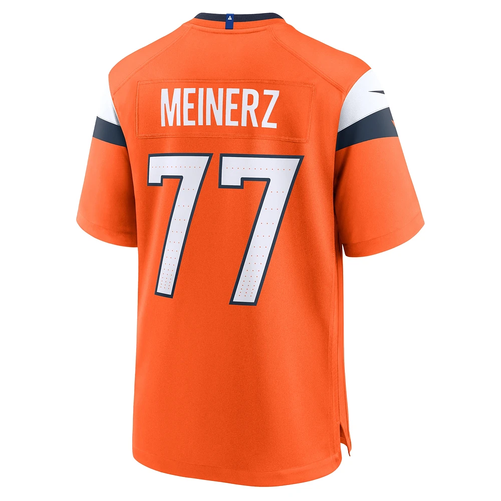 Maillot Nike Quinn Meinerz pour homme, orange, Denver Broncos, match de l'équipe