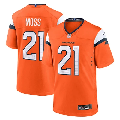 Men's Nike Riley Moss  Orange Denver Broncos Team Game Jersey