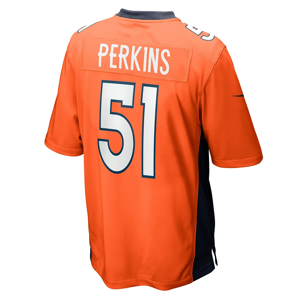 Maillot de match Nike Ronnie Perkins Denver Broncos orange pour homme