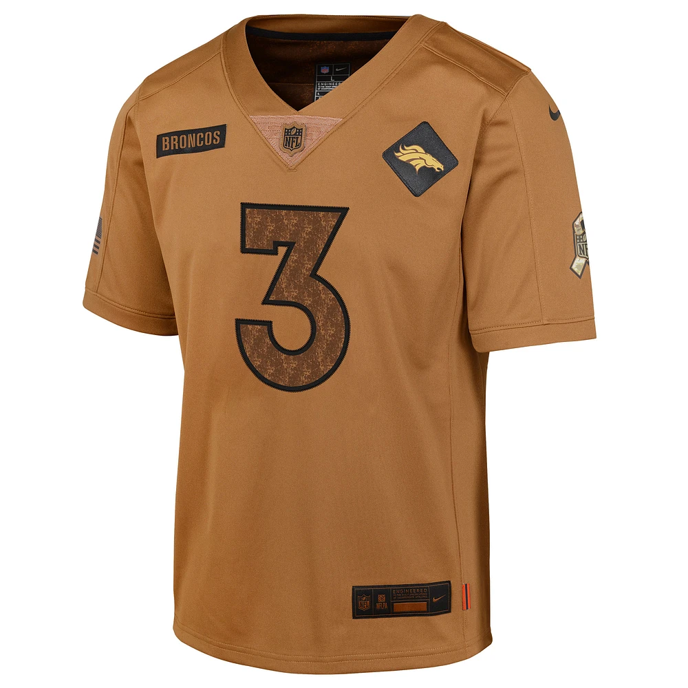 Maillot Nike Russell Wilson Brown Denver Broncos Salute To Service Limited pour homme