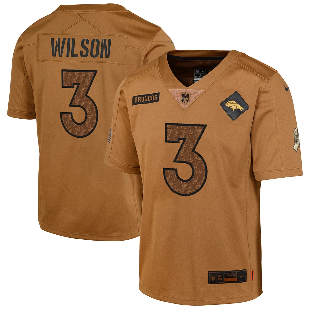 Maillot Nike Russell Wilson Brown Denver Broncos Salute To Service Limited pour homme