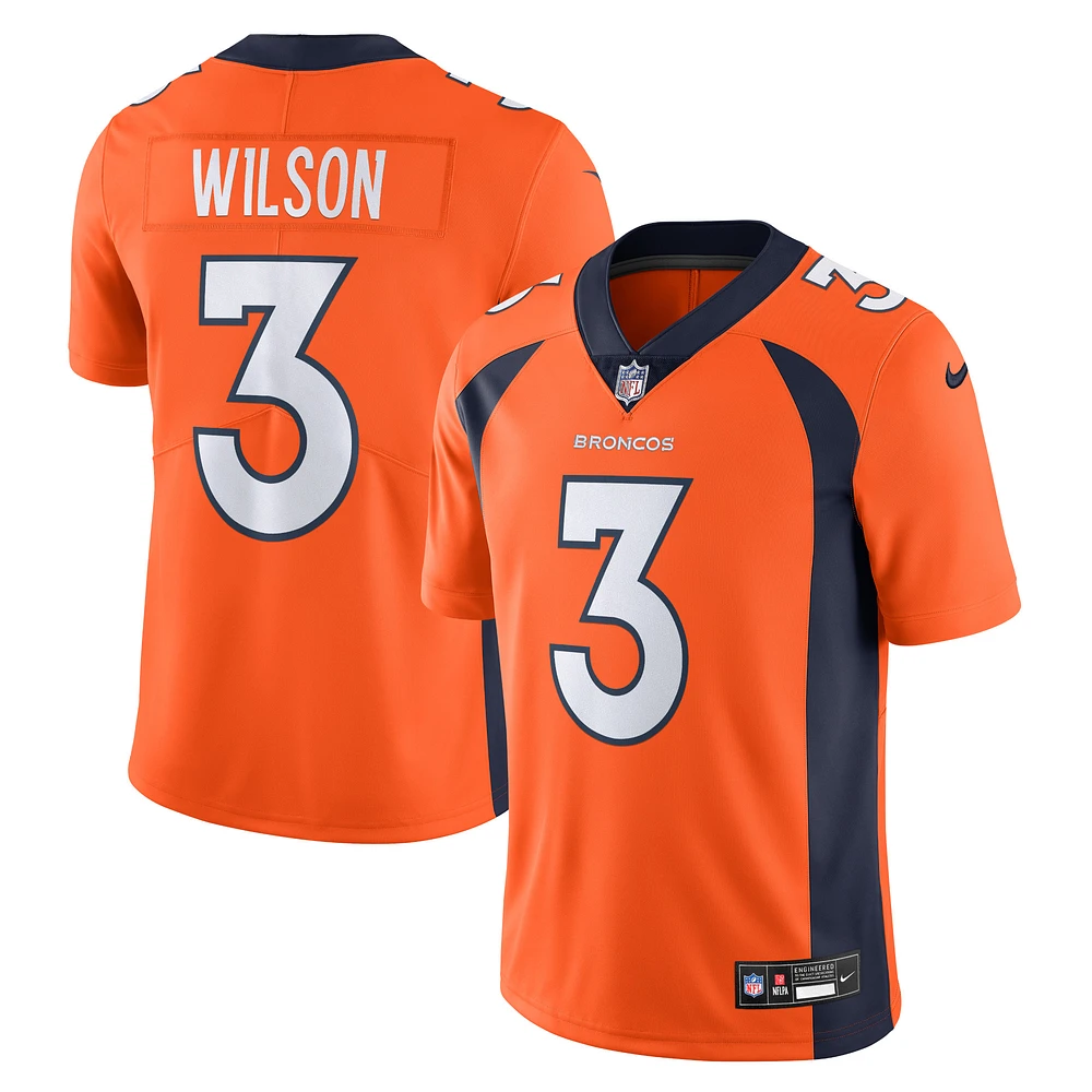 Maillot Nike Russell Wilson Orange Denver Broncos Vapor Untouchable Limited pour homme