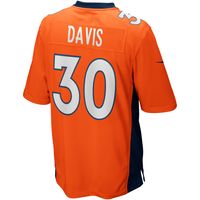 Men's Nike Terrell Davis Orange Denver Broncos Game Retired Player Jersey