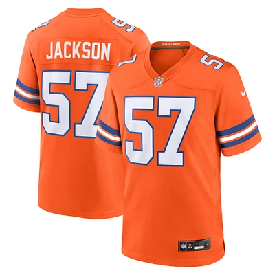 Maillot de jeu Nike Tom Jackson Orange Denver Broncos Mile High Collection 1977 Throwback pour homme