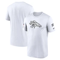 T-shirt Nike Denver Broncos 2024 Salute To Service Legend Performance pour homme blanc