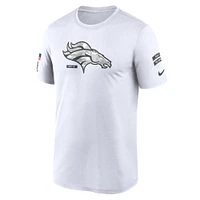 T-shirt Nike Denver Broncos 2024 Salute To Service Legend Performance pour homme blanc