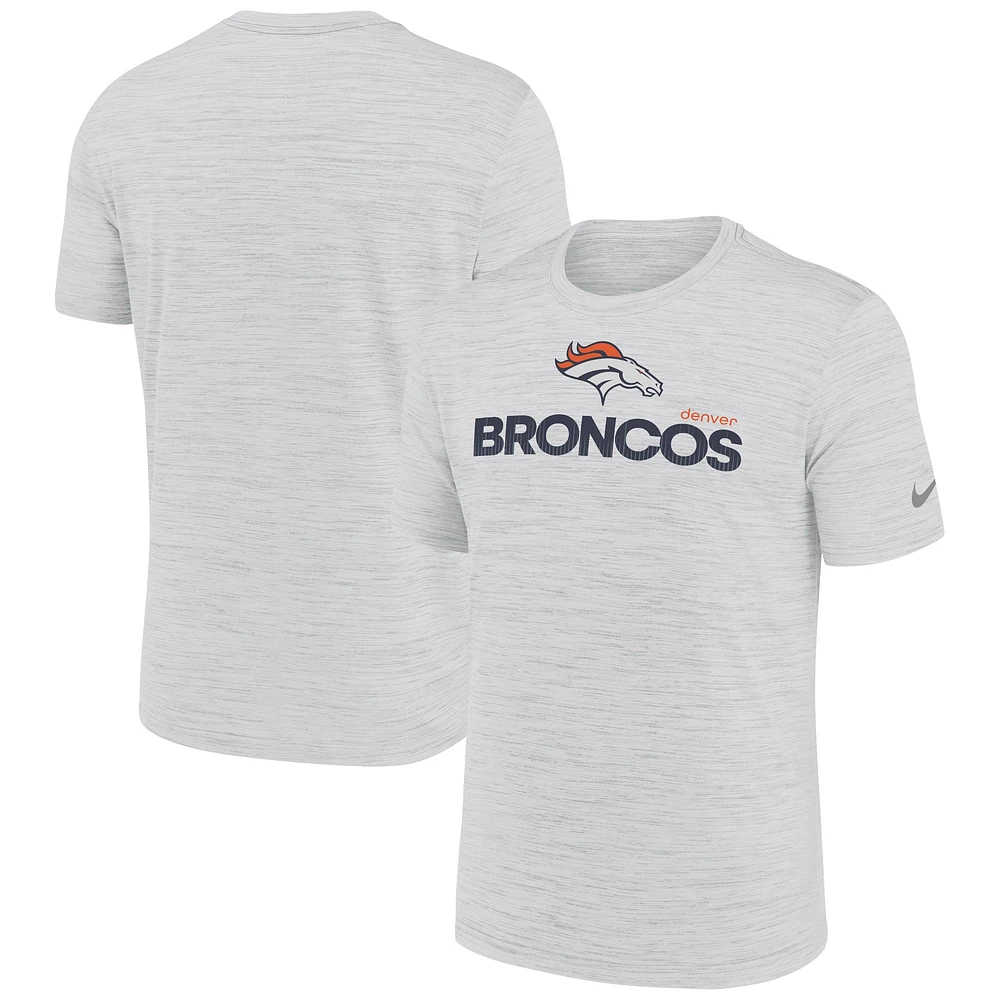 T-shirt Nike Denver Broncos Blitz Velocity Modern Performance pour homme, blanc