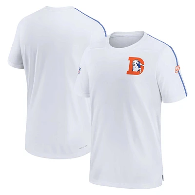 Haut de performance Coach avec logo alternatif Nike Denver Broncos Sideline pour homme blanc