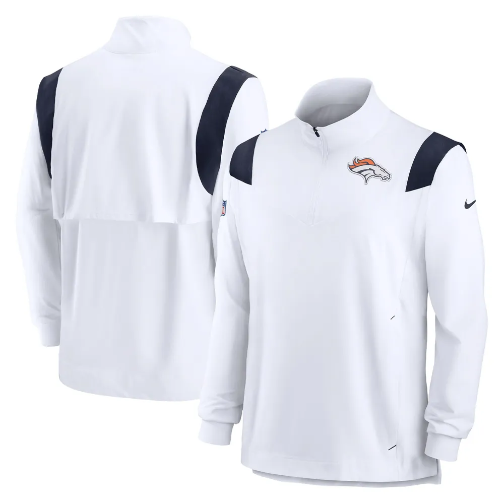 Lids Denver Broncos Nike Sideline Coaches Chevron Lockup Quarter-Zip Top -  White