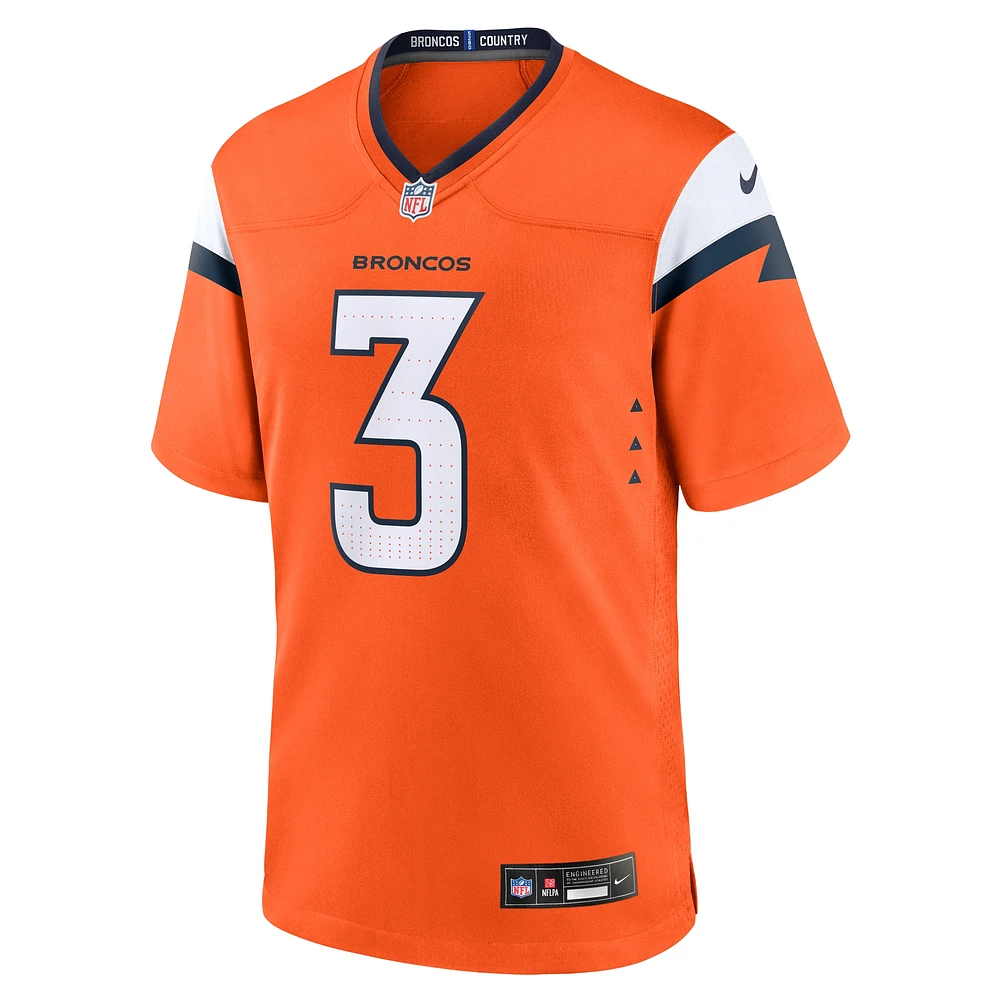 Maillot de match Nike Wil Lutz Orange Denver Broncos pour homme