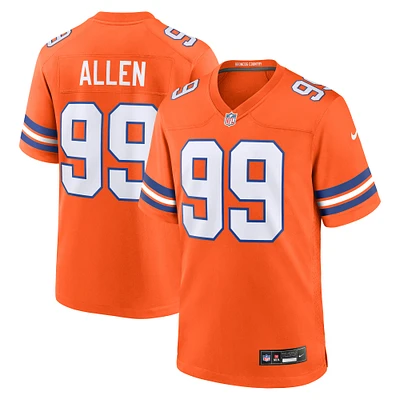 Maillot Nike Zach Allen Orange Denver Broncos Mile High Collection 1977 Throwback Player Game pour homme